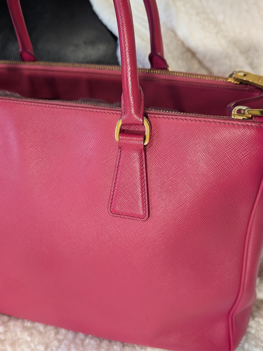 Prada Saffiano Leather Satchel in Magenta - Picture 11 of 12